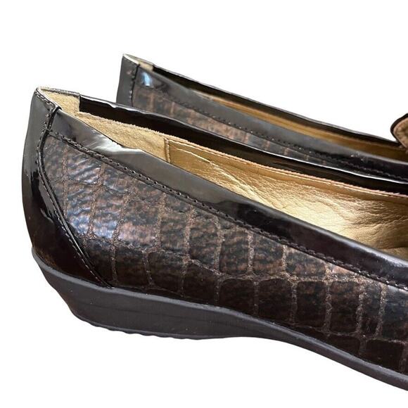 Circa Joan & David Luxe Finton Patent Leather Wedge Square Toe Shoes Loafer 10.5 - Picture 12 of 16